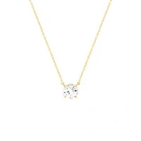 Colar Solitário Moissanite Dourado