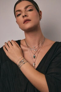 Pulseira Malha Italiana Dupla X