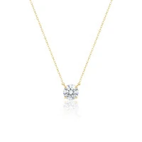 Colar Solitário Moissanite Dourado