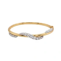 Bracelete Curve Moissanite Dourado