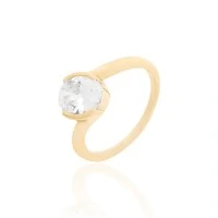Anel Dourado Oval Shape