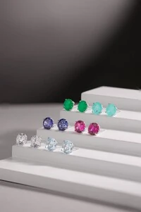 Brinco Solitário Esmeralda