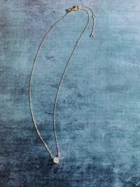 Colar Solitário Moissanite Dourado