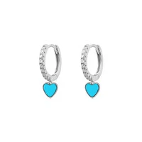 Argola Heart Turquesa