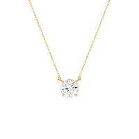 Colar Solitário Moissanite Dourado