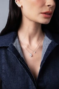 Colar Solitário Moissanite 3mm