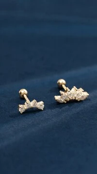 Piercing Stacy Moissanite Dourado
