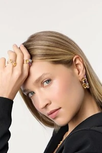 Anel Dália Citrino & Moissanite