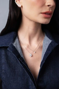 Colar Solitário Moissanite 5mm