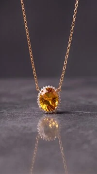 Colar Éclat Citrino & Moissanite