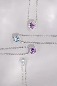 Colar Solitário Topázio Sky 8mm