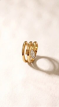 Anel Espiral Navete Moissanite