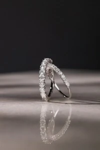 Meia Aliança Moissanite 2mm