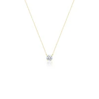 Colar Solitário Moissanite Dourado