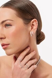 Meia Argola Luna Moissanite M