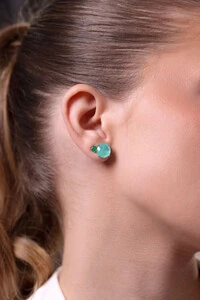 Brinco Solitário Esmeralda