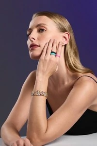 Anel Active Sparkle Moissanite & Silicone Preto