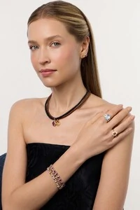 Colar Fios de Seda Citrino