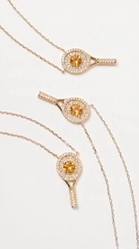 Colar Citrino Racquet & Moissanite