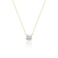 Colar Solitário Moissanite Dourado 5mm