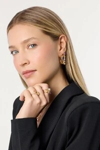 Anel Dália Citrino & Moissanite