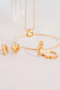 Colar Solitário Citrino 8mm