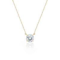 Colar Solitário Moissanite Dourado 8mm