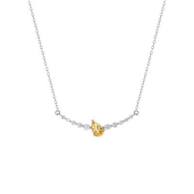 Foto Colar Curve Citrino & Moissanite