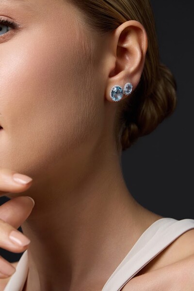 FotoBrinco Oval Topázio Sky & Moissanite