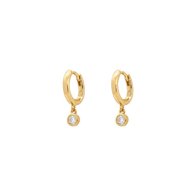 Foto Brinco Argola Tiny Moissanite Dourada