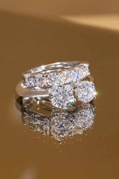 FotoMeia Aliança Moissanite 4mm