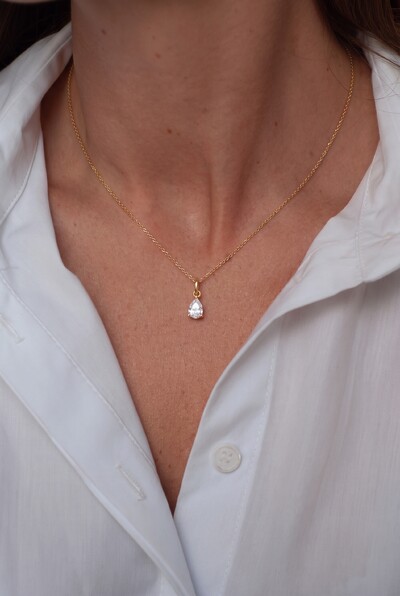 Foto Pingente Gota Moissanite