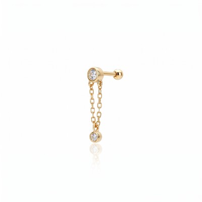 Foto Piercing Golden Dot Moissanite
