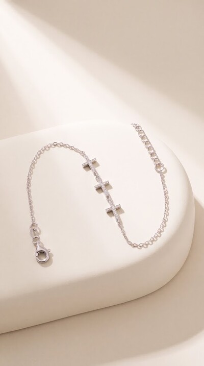 Foto Pulseira Cross Moissanite