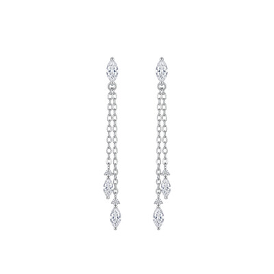 Foto Brinco Marquise Chain Moissanite