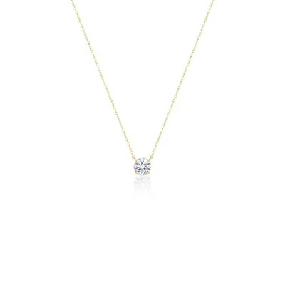 Foto Colar Solitário Moissanite Dourado 3mm