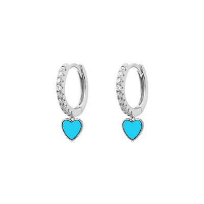 Foto Argola Heart Turquesa