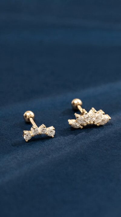 Foto Piercing Stacy Moissanite Dourado