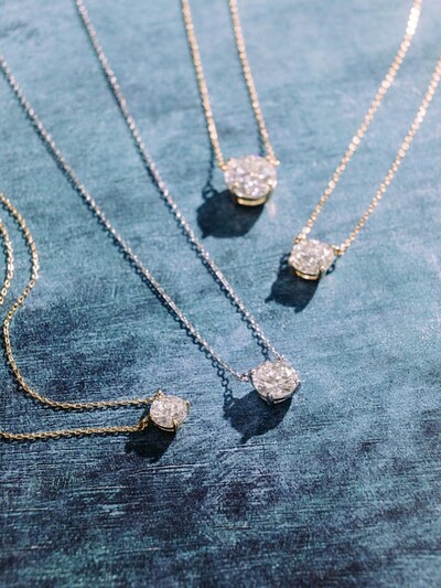 FotoColar Solitário Moissanite Dourado