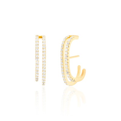 Foto Brinco EarHook Dourado Duplo