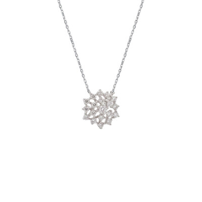 Foto Colar Snowflake Moissanite
