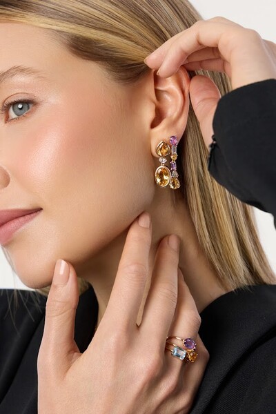 FotoBrinco Honey Citrino & Moissanite