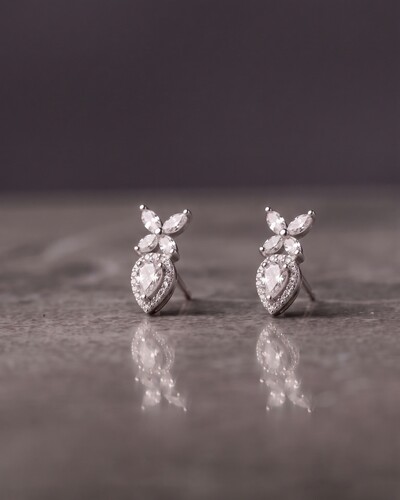 Foto Brinco Pétala de Luz Moissanite