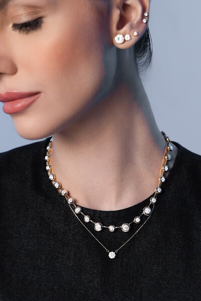 FotoBrinco Solitário Dourado Moissanite