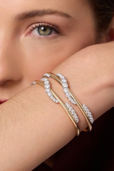 Foto Bracelete Curve Moissanite Dourado