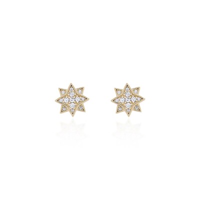 Foto Brinco Estrela Oito Pontas Cravejada