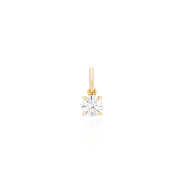 Pingente Solitário Moissanite Dourado