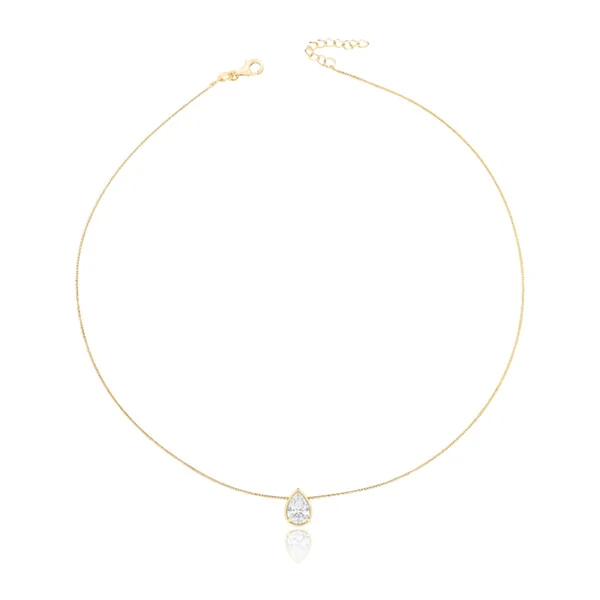 Aro Gota Moissanite Cravação Inglesa