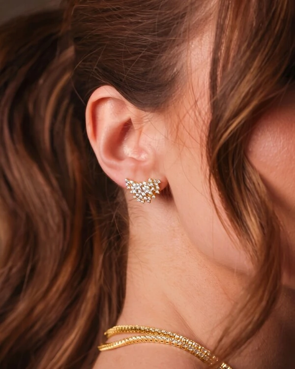 EarCuff Mapa de Zircônias Dourado