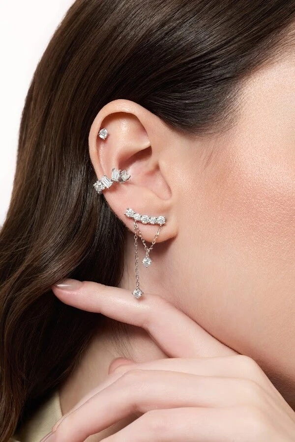 Fake Piercing Linea Moissanite